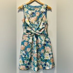 NWT Vince Camuto Women’s Pastel Floral Jacquard Fit & Flare Dress Size 4